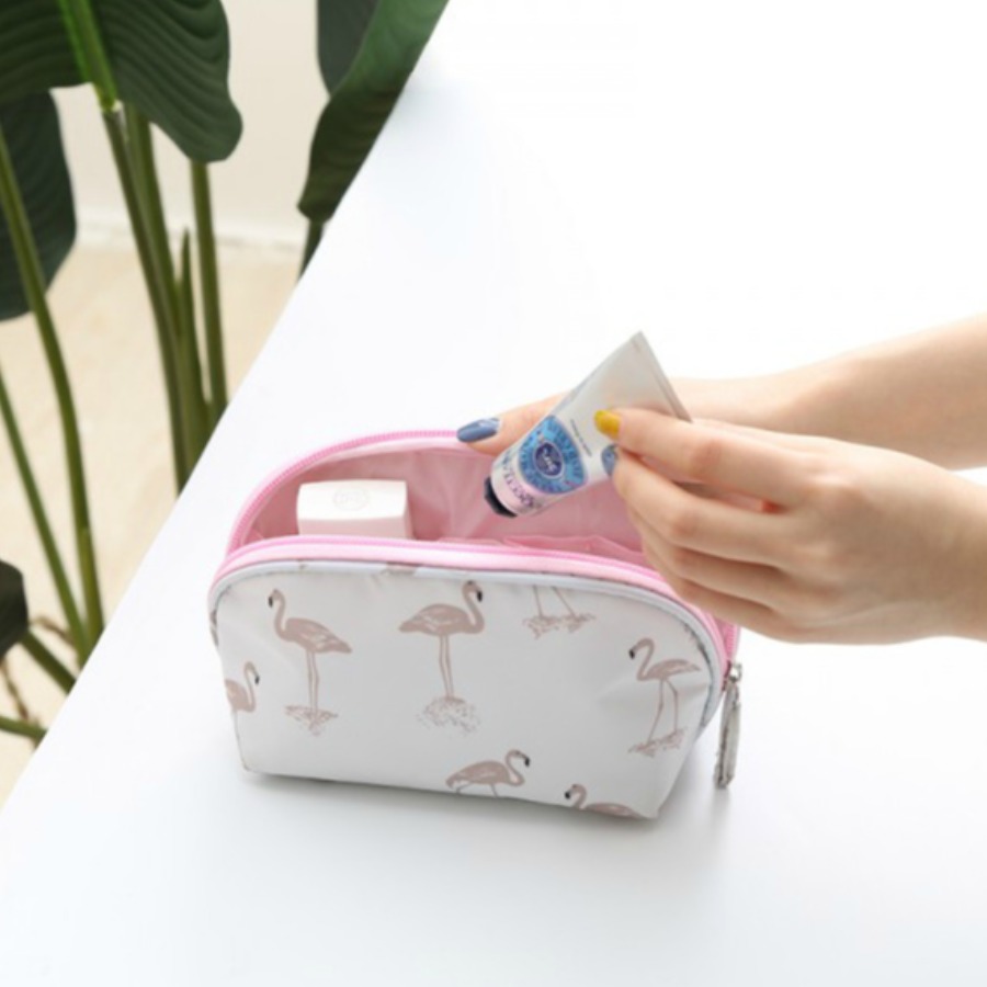 

lovely Trendy Print White Makeup Bag
