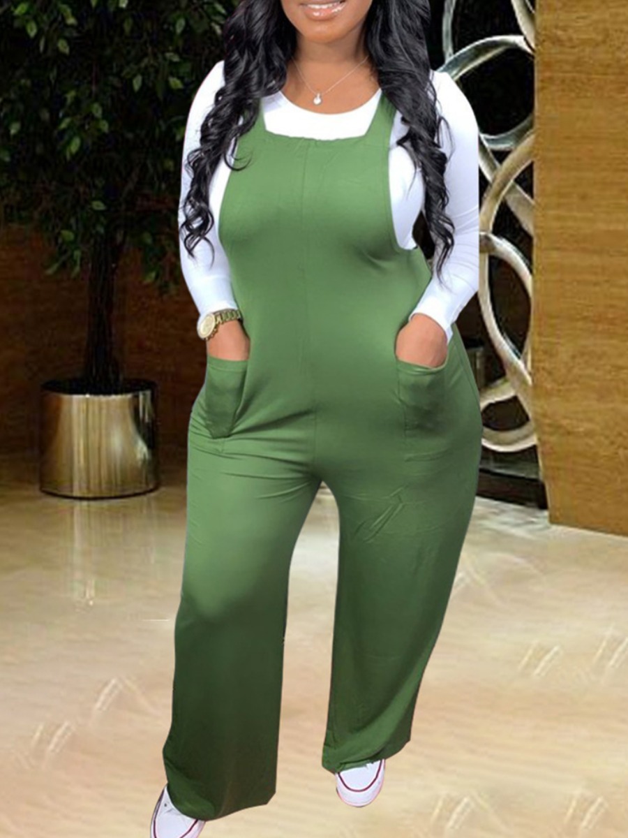 

lovely Casual O Neck Basic Green Plus Size Two-piece Pants Set