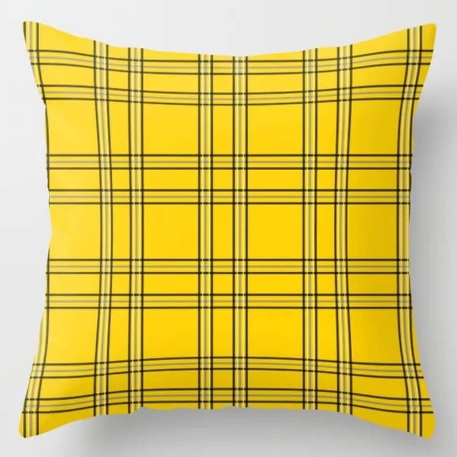

Lovely Trendy Gird Print Yellow Decorative Pillow Case