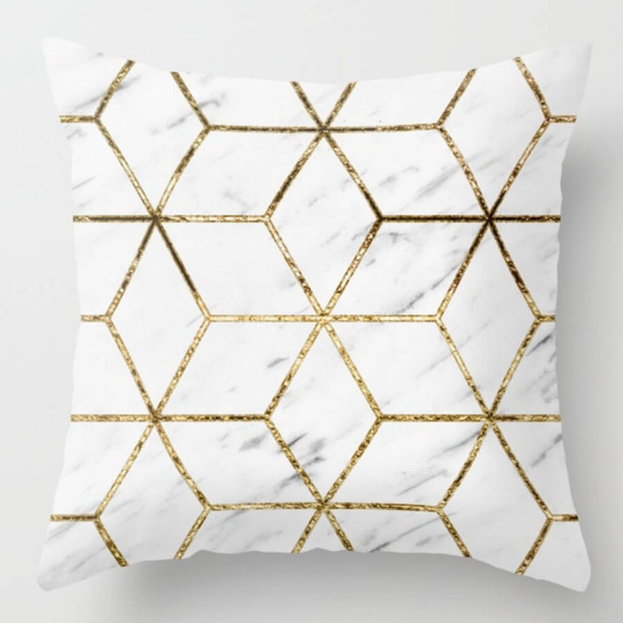 

Lovely Cosy Grid White Decorative Pillow Case