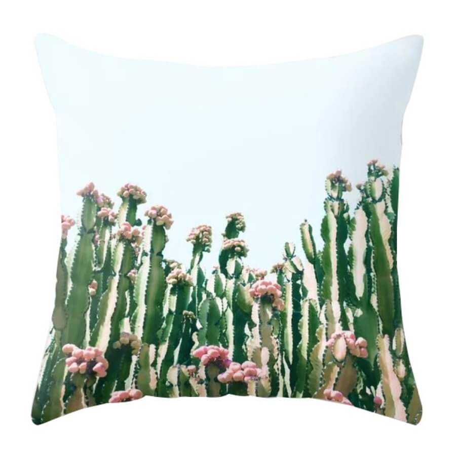 

Lovely Trendy Plants Print Green Decorative Pillow Case