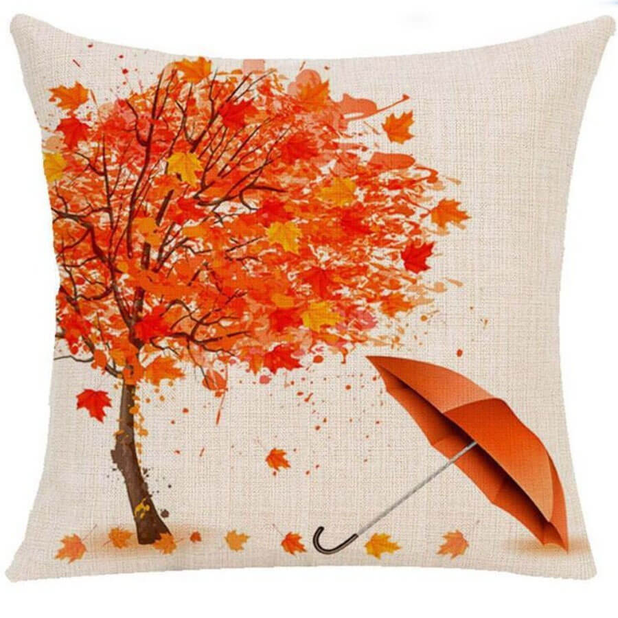 

Lovely Chic Plants Print Red Decorative Pillow Case
