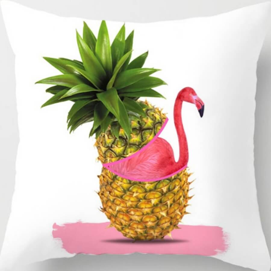 

Lovely Cosy Pineapple Print Yellow Decorative Pillow Case