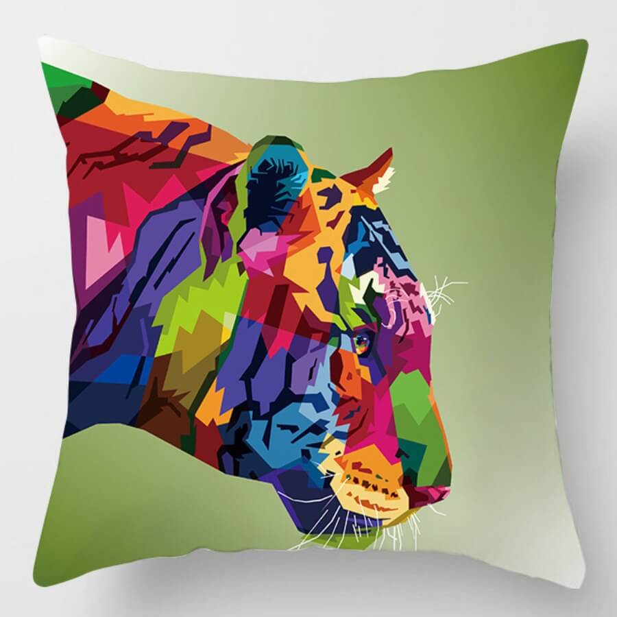

Lovely Trendy Cartoon Print Multicolor Decorative Pillow Case, Multi