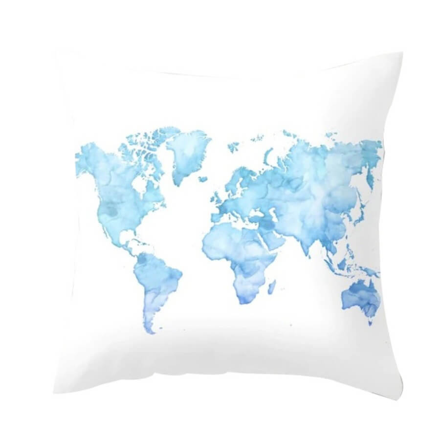 lovely Chic Print Blue Decorative Pillow Case