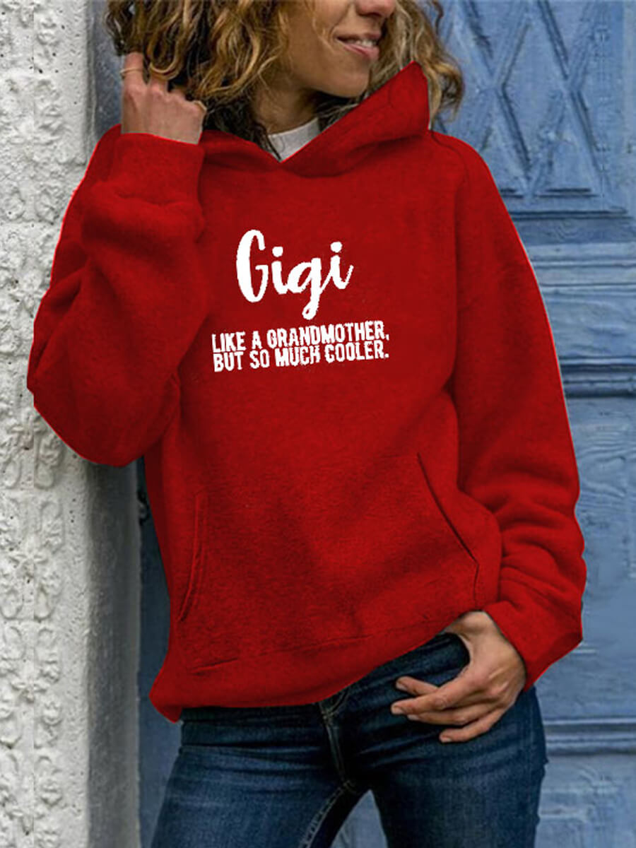 

Lovely Casual Hooded Collar Letter Print Wine Red Hoodie