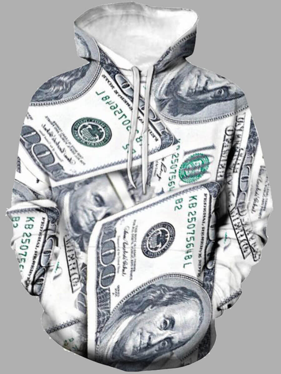 

LW Men Hooded Collar Print Multicolor Hoodie, Multi