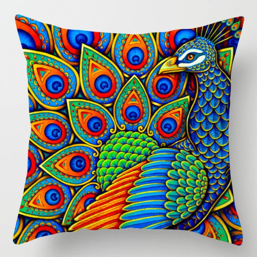 

Lovely Ethnic Print Multicolor Decorative Pillow Case, Multi