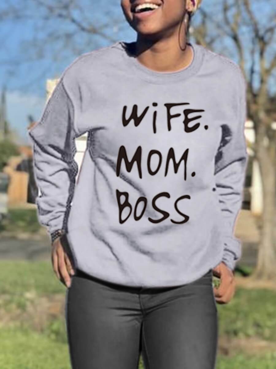 lovely Sportswear O Neck Letter Print Grey Hoodie