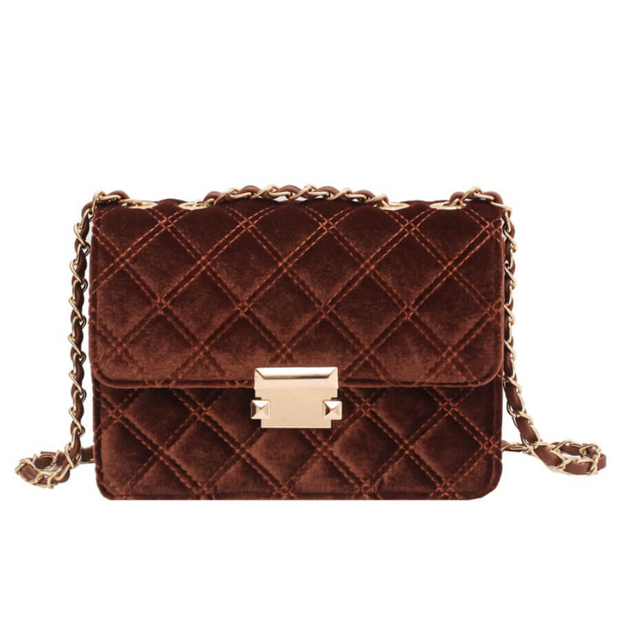 

Lovely Casual Chain Strap Coffee Crossbody Bag