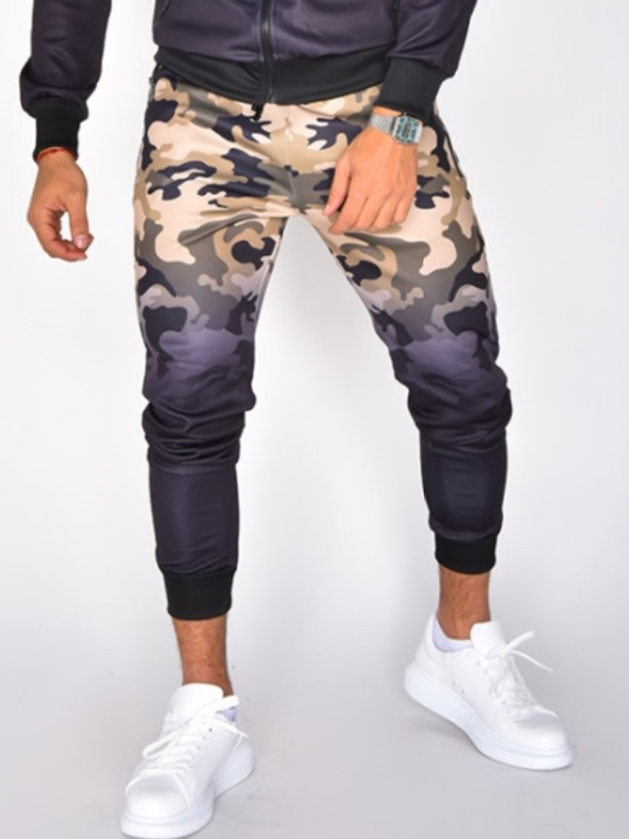 

lovely Casual Print Purple Men Pants