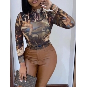 LW Street Print Skinny Black Bodysuit