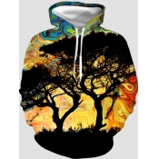 lovely Casual Hooded Collar Print Multicolor Men H