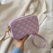 lovely Stylish Chain Strap Purple Crossbody Bag