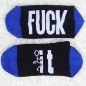 lovely Chic Print Deep Blue Socks(One Side Print)