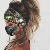 Lovely Plants Print Multicolor Face Mask(With Head