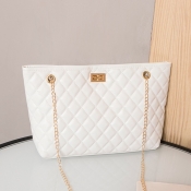 LW Casual Chain Strap White Crossbody Bag