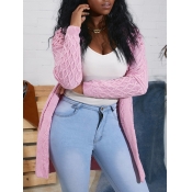 Lovely Casual Loose Pink Cardigan