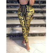 Lovely Street High-waisted Print Patchwork Yellow 