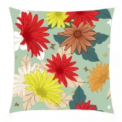 Lovely Stylish Floral Print Red Decorative Pillow 