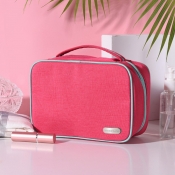 lovely Trendy Zipper Design Rose Red Makeup Bag