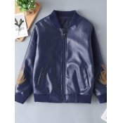 lovely Trendy Embroidered Deep Blue Boy Jacket