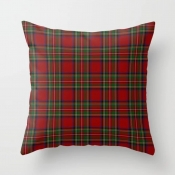 Lovely Stylish Grid Print Red Decorative Pillow Ca