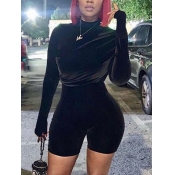 LW SXY Basic Skinny Black One-piece Romper