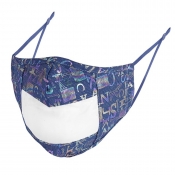 Lovely Print See-through Blue Face Mask