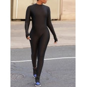Lovely Sportswear Basic Skinny Black One-piece Jum