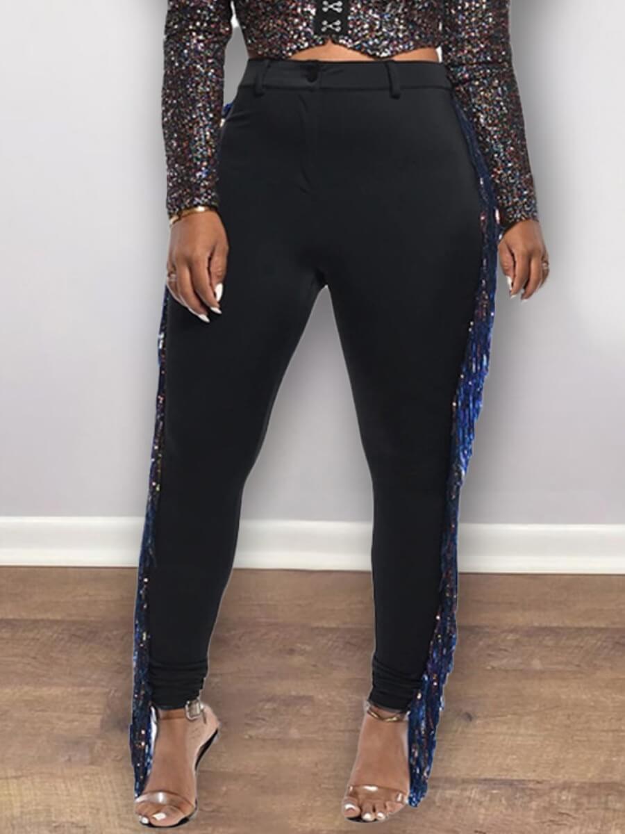 

Lovely Street Tassel Design Black Pants