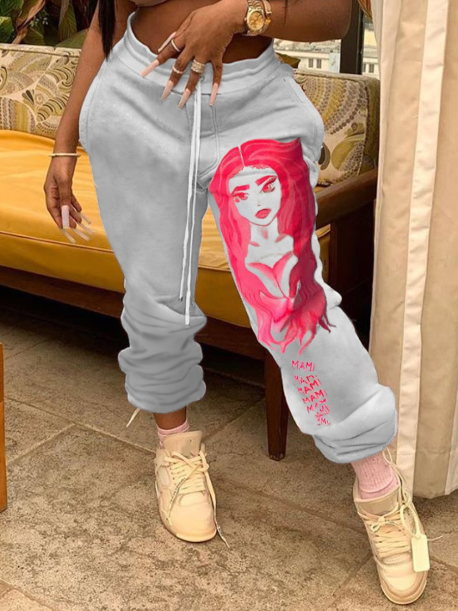 

Lovely Street Print Grey Pants