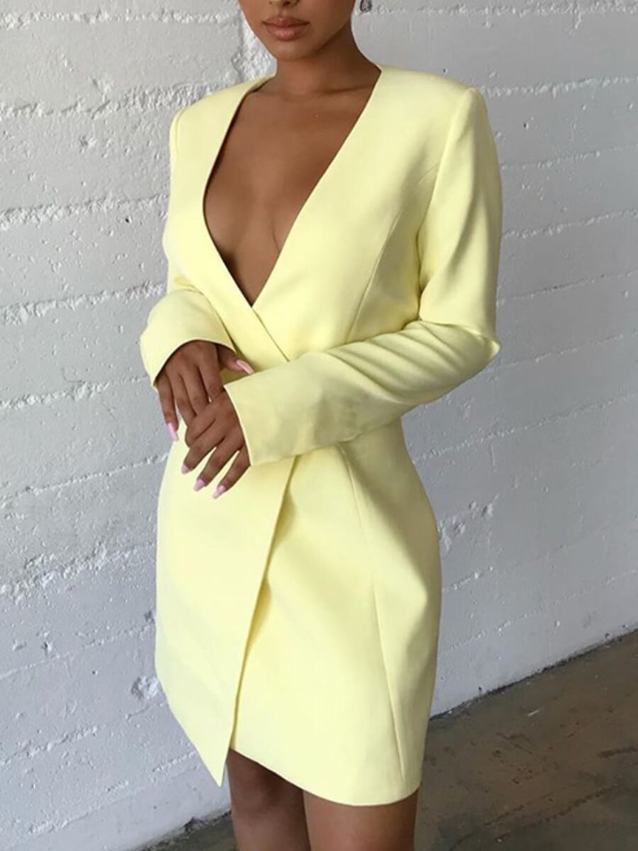 

Lovely Sexy Deep V Neck Basic Apricot Blaze