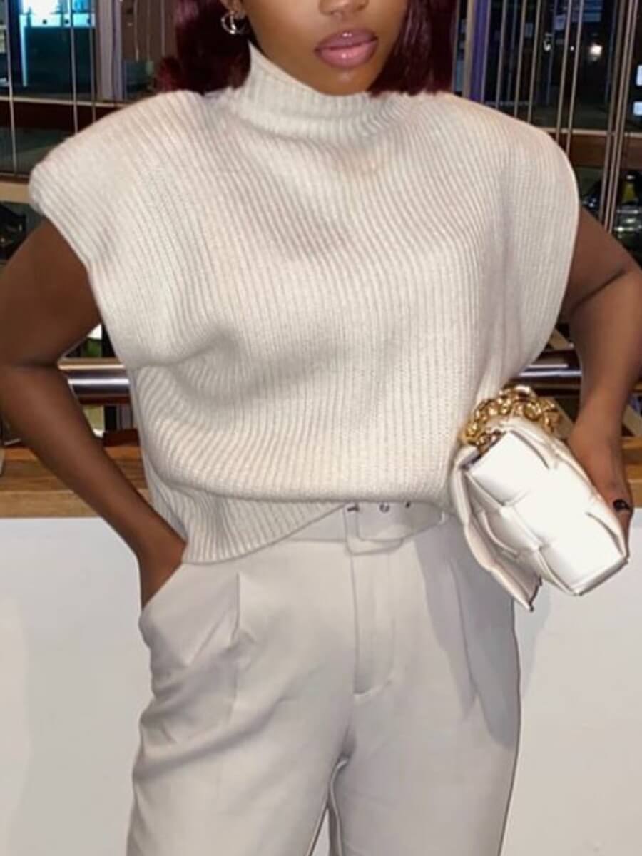 

Lovely Leisure Turtleneck Striped Loose Apricot Sweater