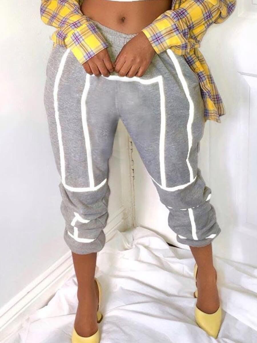 

Lovely Leisure Patchwork Grey Pants