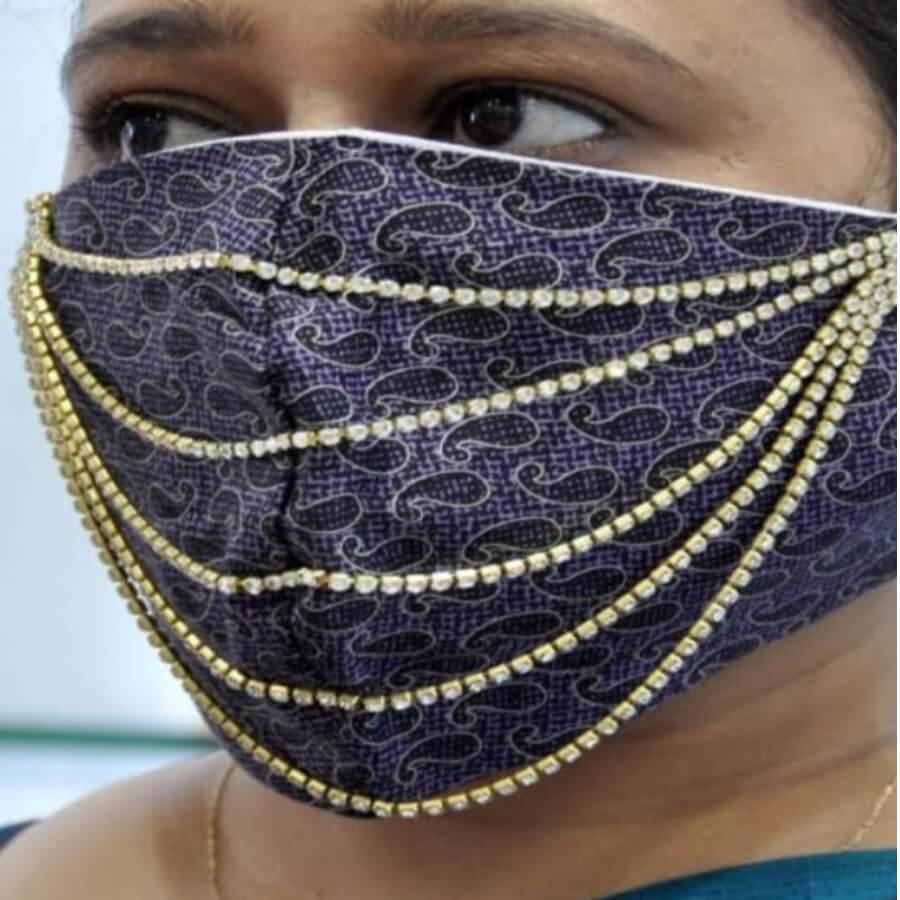 

Lovely Trendy Hot Drilling Decorative Gold Body Chain(Without Face Mask