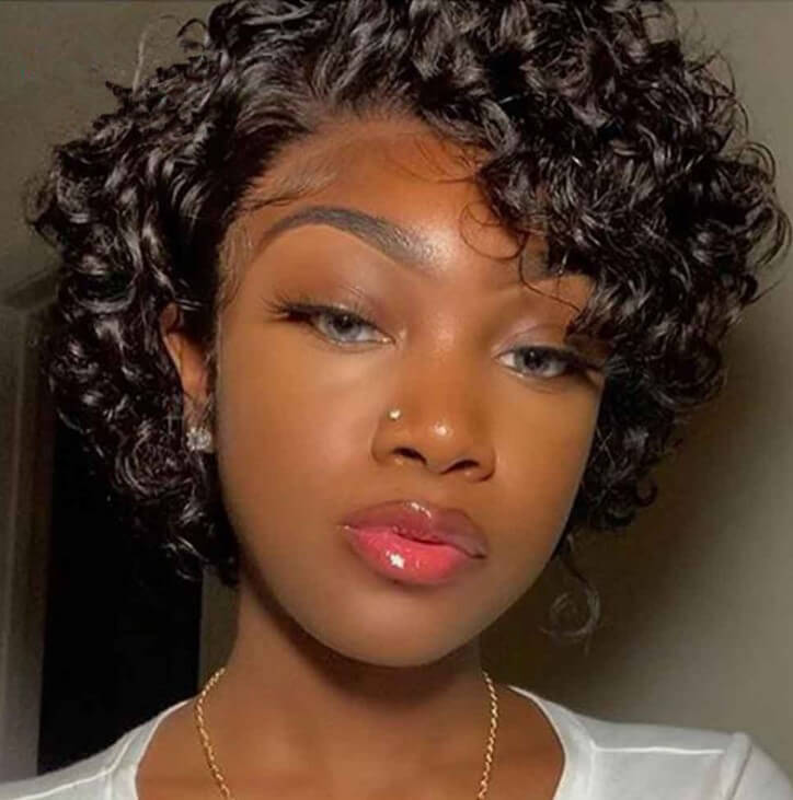 

Lovely Stylish Curly Short Black Wigs