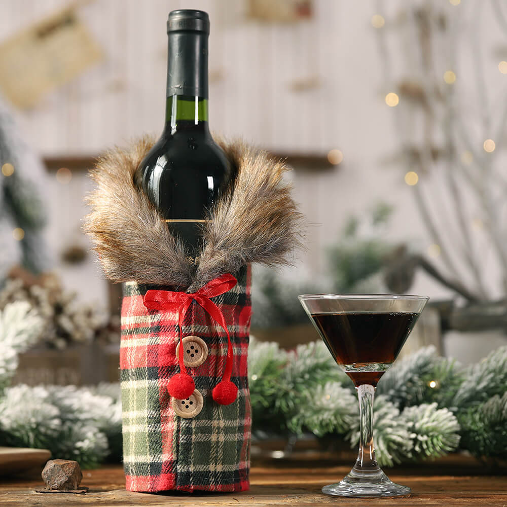 

Lovely Trendy Patchwork Red Decorative Wine Bag