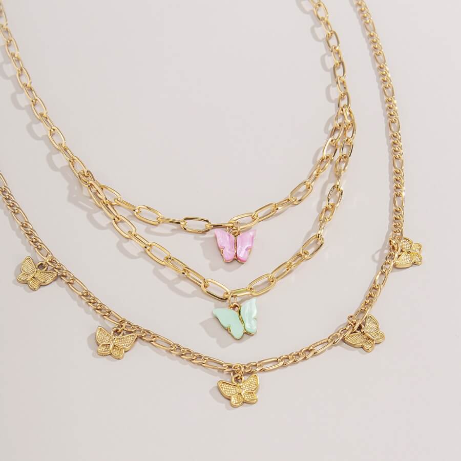 

Lovely Trendy Butterfly Gold Necklace