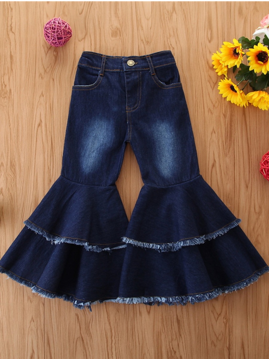 

lovely Stylish Flared Dark Blue Girl Jeans