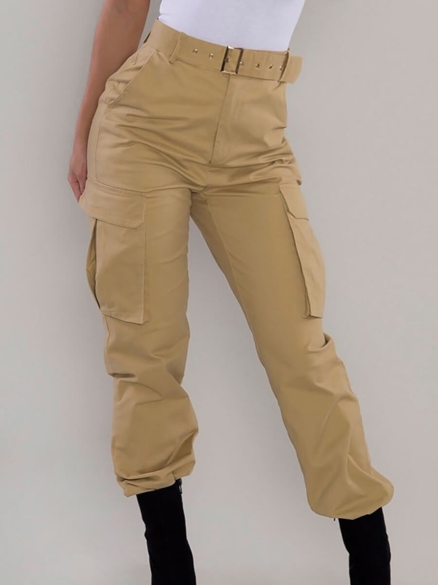 

Lovely Street Pocket Patched Khaki Pants