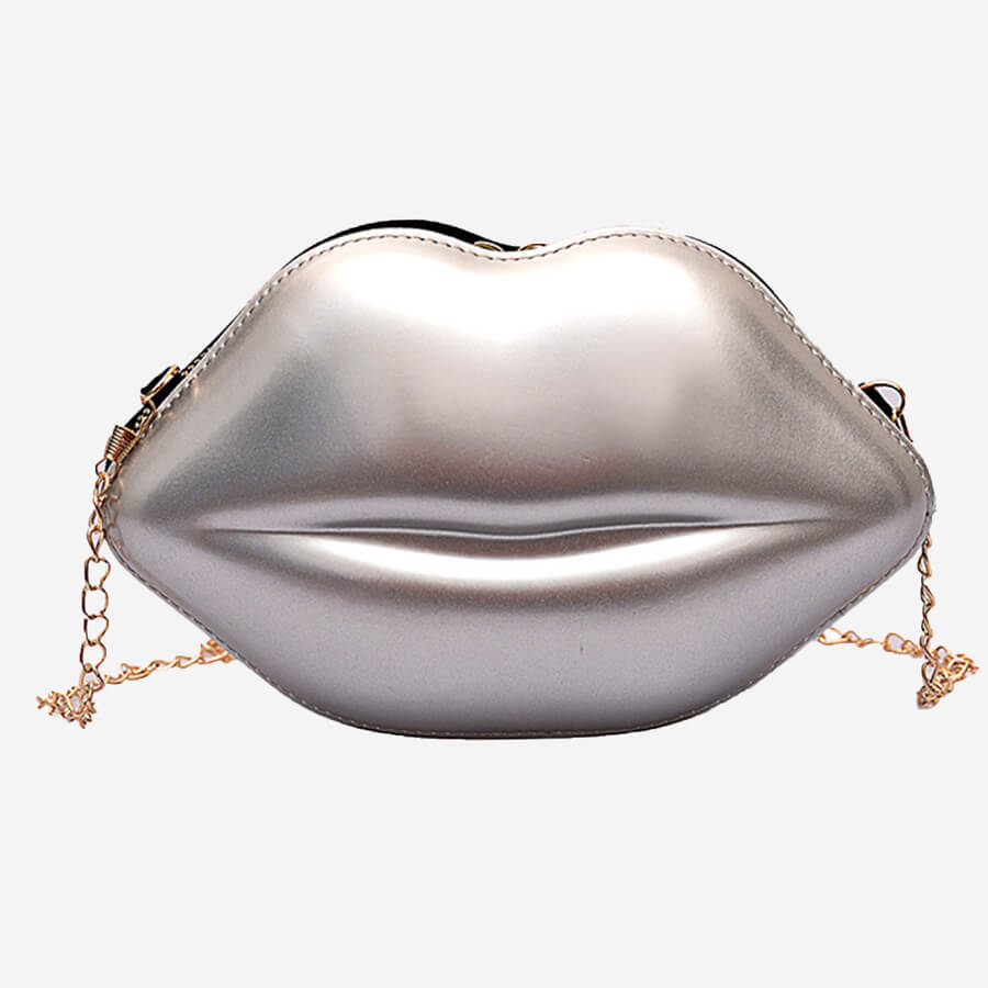 

Lovely Trendy Lip Silver Crossbody Bags