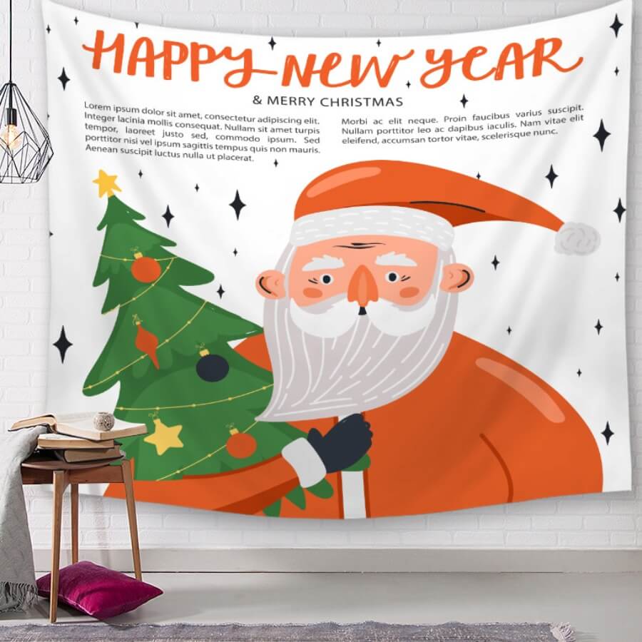 

Lovely Christmas Day Print Orange Decorative Wall Cloth