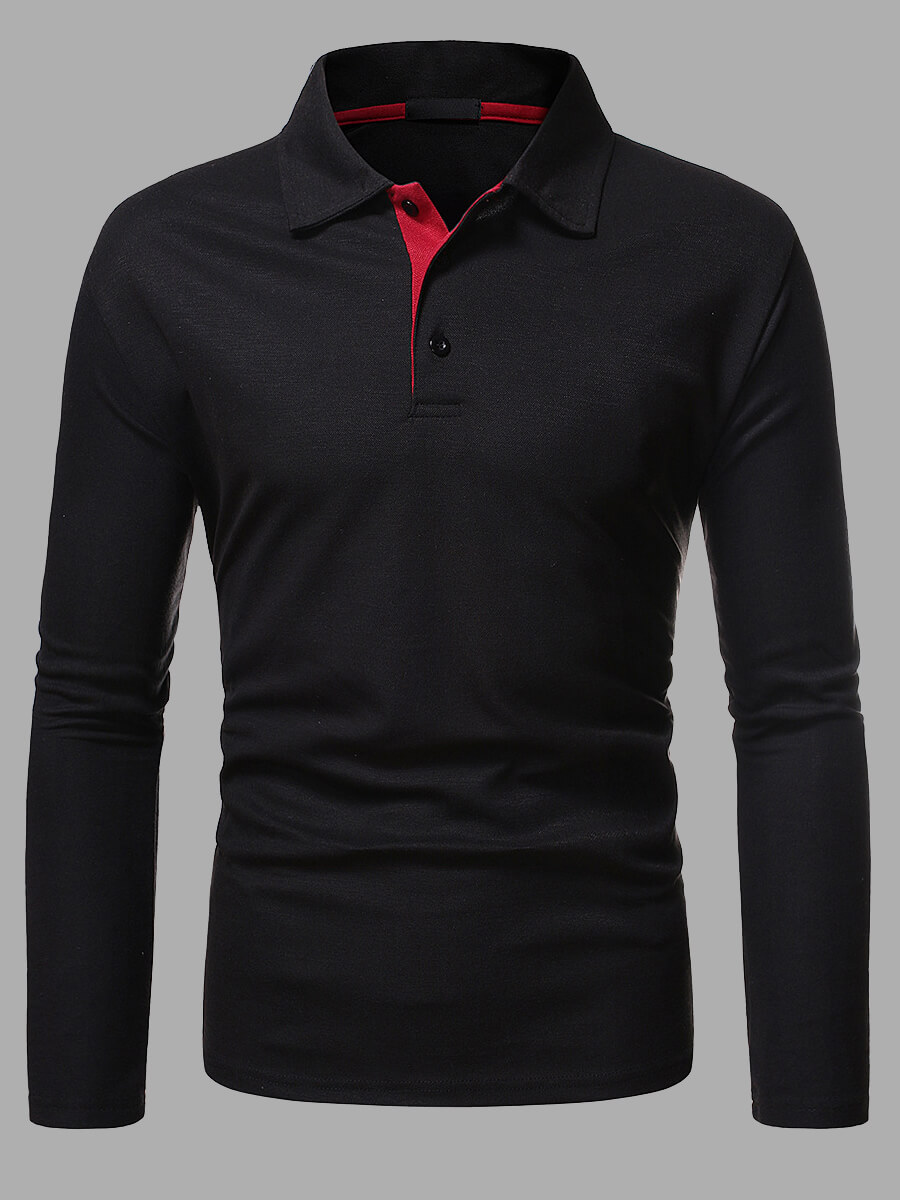 

Lovely Trendy Turndown Collar Basic Black Men Shirt