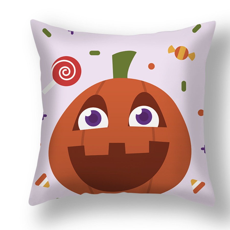 

Lovely Stylish Cartoon Print Orange Decorative Pillow Case