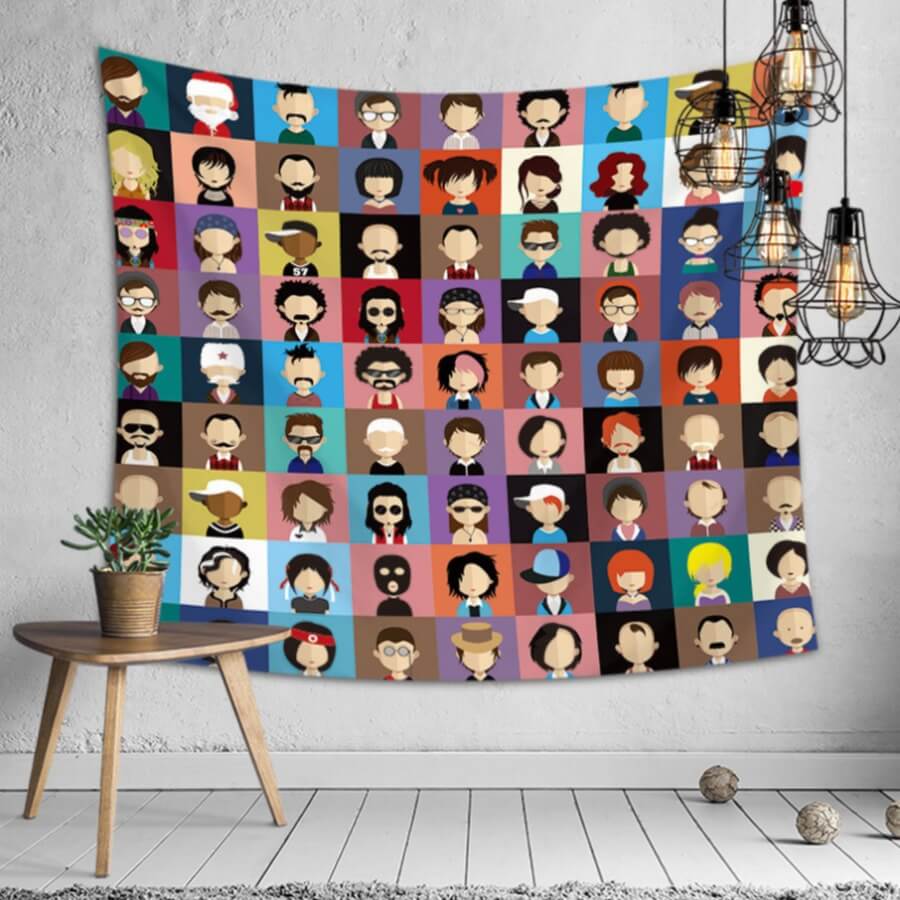 

Lovely Stylish Print Multicolor Decorative Wall Cloth, Multi