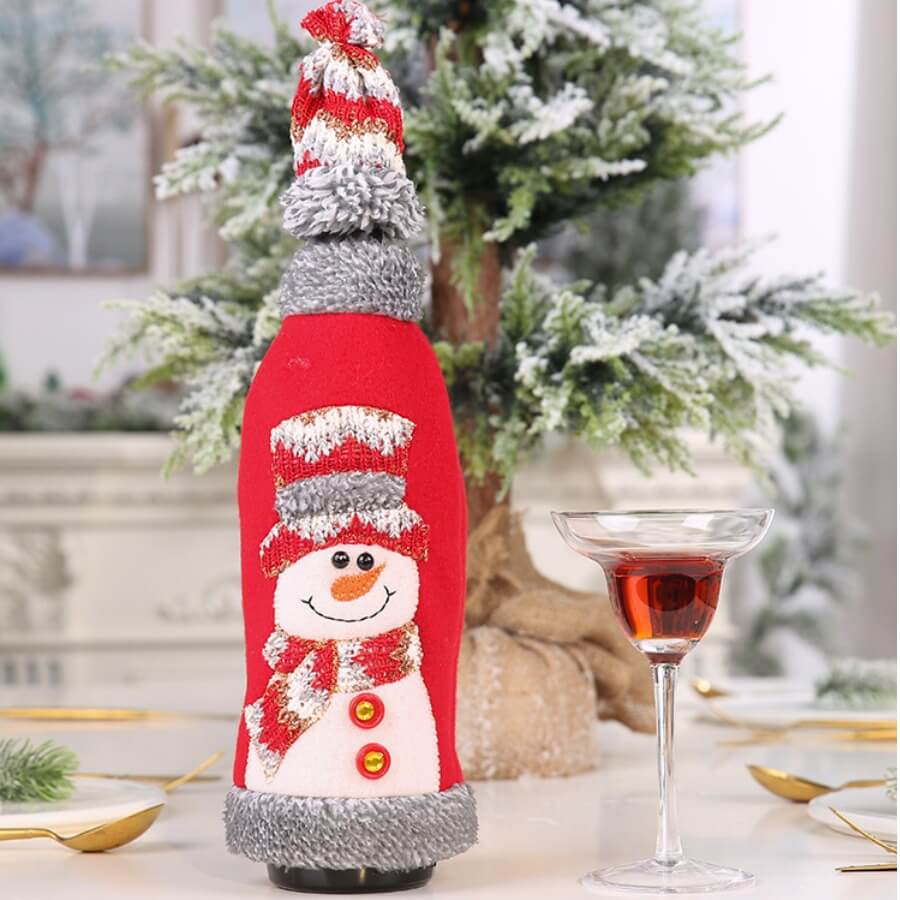 

Lovely Christmas Day Cartoon White Wine Bag