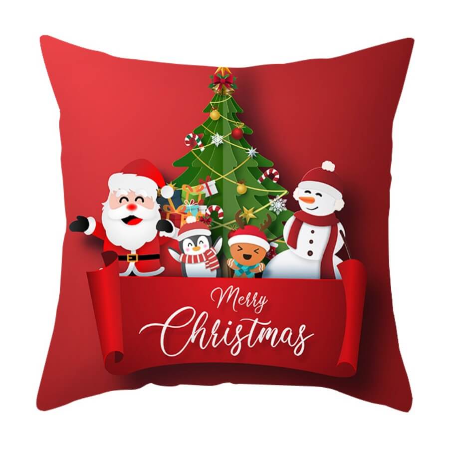 

Lovely Trendy Cartoon Print Red Decorative Pillow Case