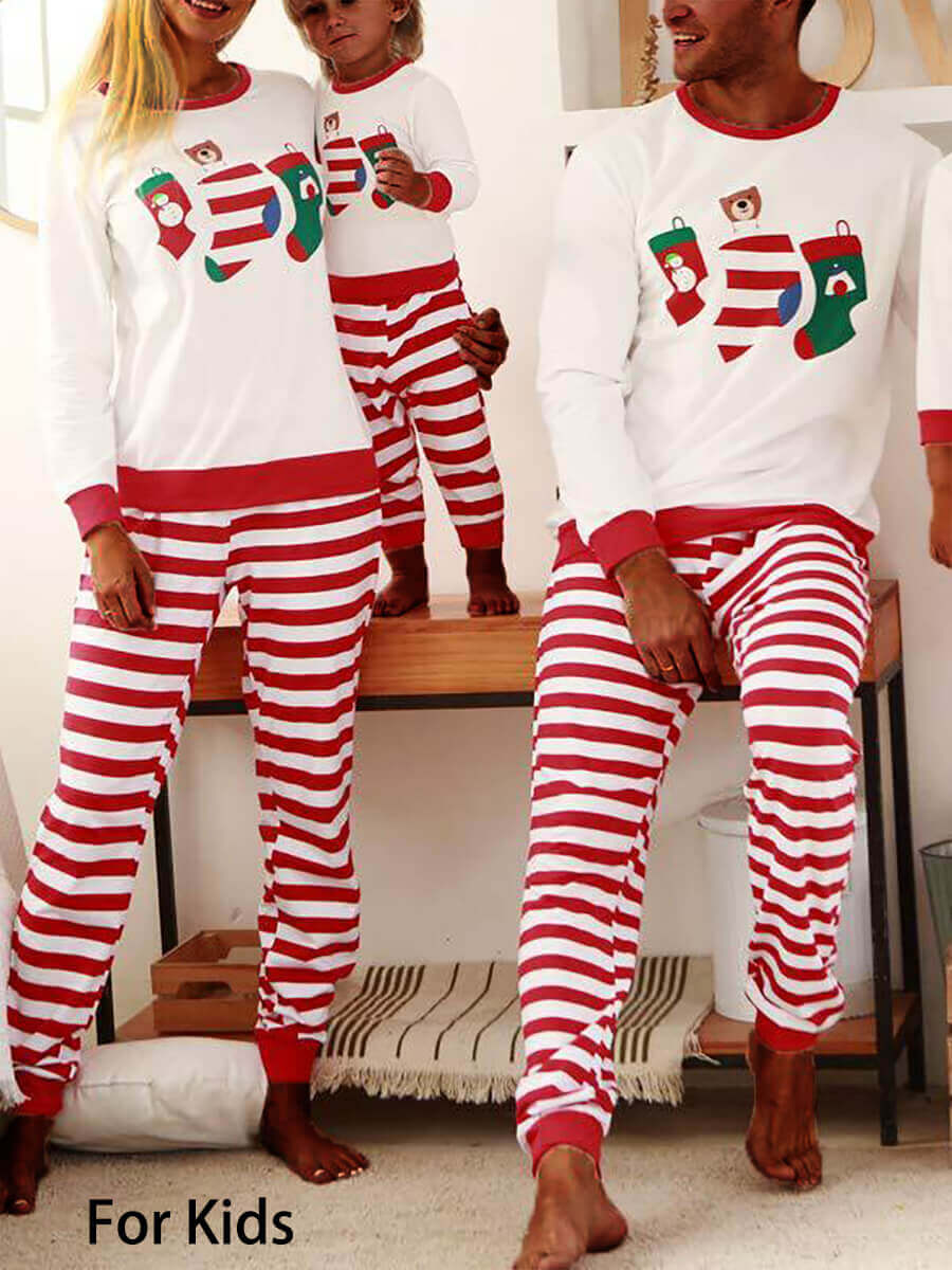 

Lovely Family O Neck Print White Girl Two-piece Pants Set, Girls