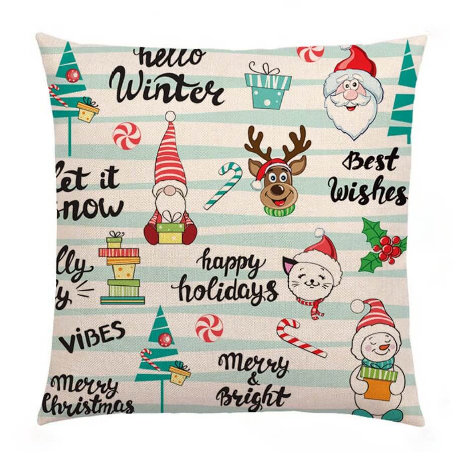 

Lovely Trendy Cartoon Print Blue Decorative Pillow Case